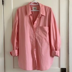 Salmon pink oversized women’s button up